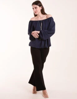 Necklace Bardot Elasticated Top -Soft Dress Wear Sales Store BV3472 NAVY 0294
