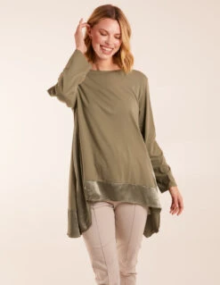 Sweatshirt With Sateen Tunic Insert