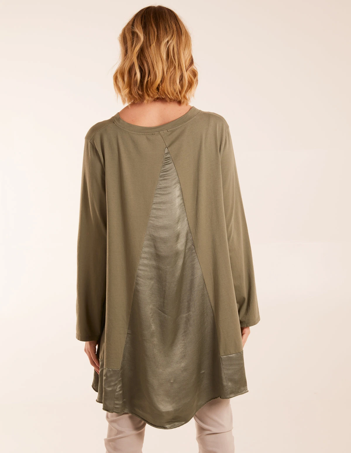 Sweatshirt With Sateen Tunic Insert 2 Sweatshirt With Sateen Tunic Insert - Image 2