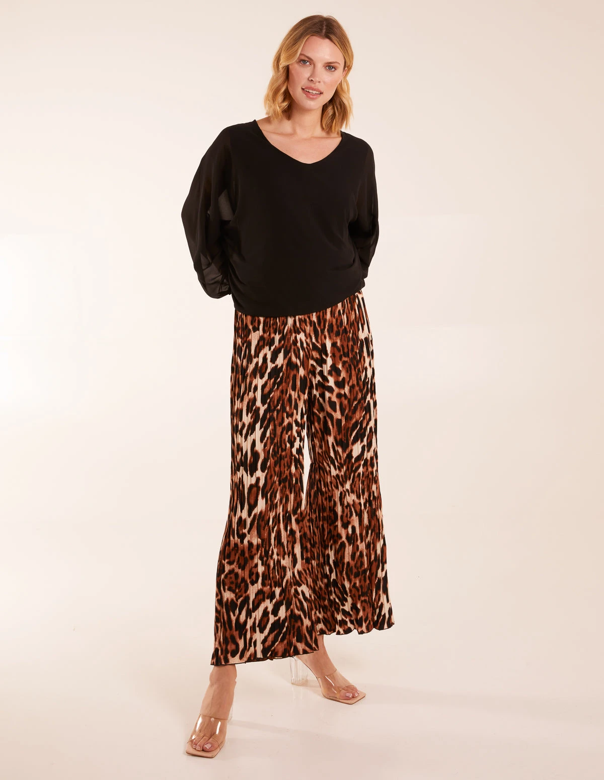 Abstract Cheetah Pleated Trousers 1 Abstract Cheetah Pleated Trousers