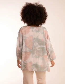 Feather Shell Print Top 7 Feather Shell Print Top -Soft Dress Wear Sales Store BV3575 SAGE 10308