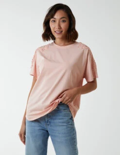 Embellished Shoulder Basic Top