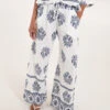 Border Print Wide Leg Trouser