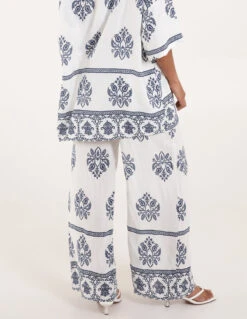 Border Print Wide Leg Trouser 7 Border Print Wide Leg Trouser -Soft Dress Wear Sales Store BV3999IT008 134508