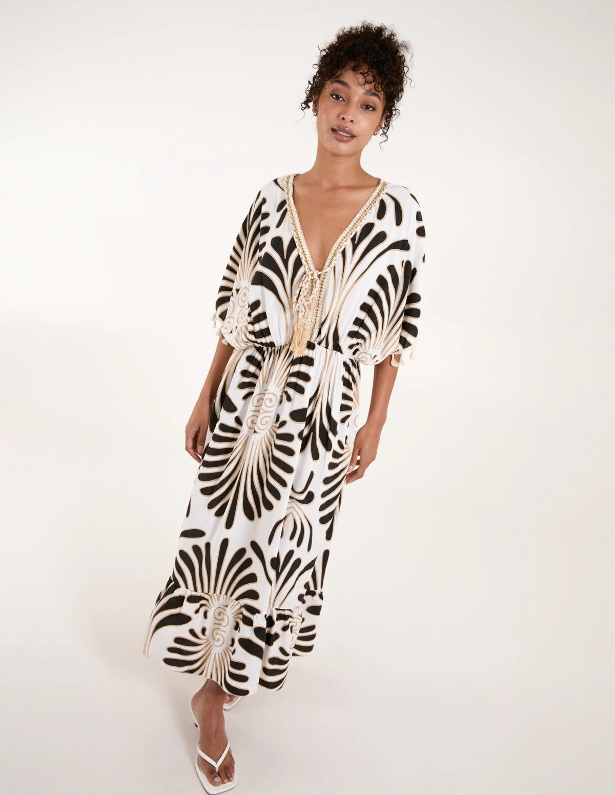 Swirl Feather Print Tassel Dress 3 Swirl Feather Print Tassel Dress - Image 3