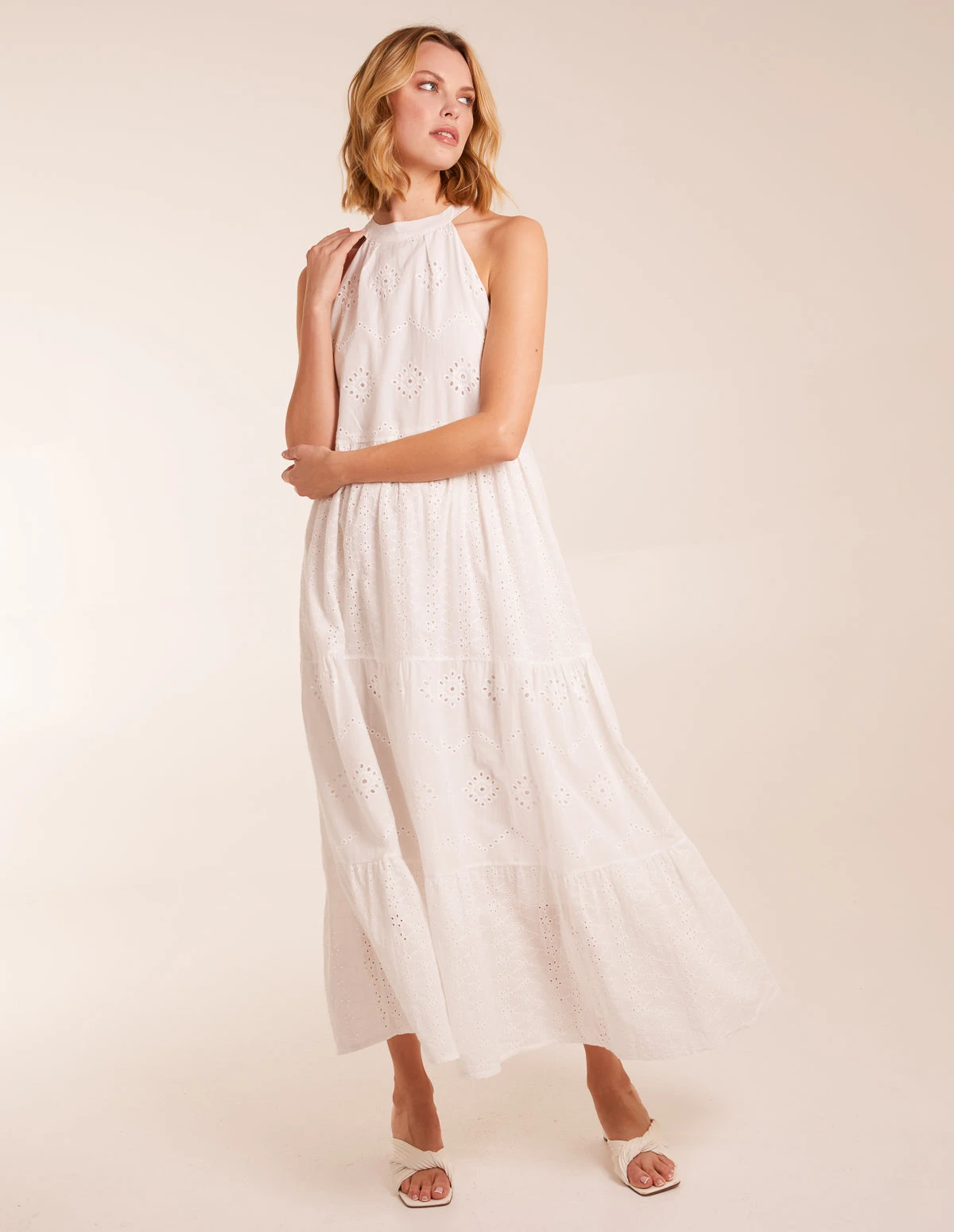 Halter Neck Crochet Detailed Maxi Dress 1 Halter Neck Crochet Detailed Maxi Dress