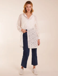 Crochet Detailed Long Sleeve Shirt -Soft Dress Wear Sales Store BV5111014 130209