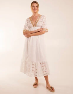 V-Neck Short Sleeve Dress 6 V-Neck Short Sleeve Dress -Soft Dress Wear Sales Store BV5116 IVORY 14283