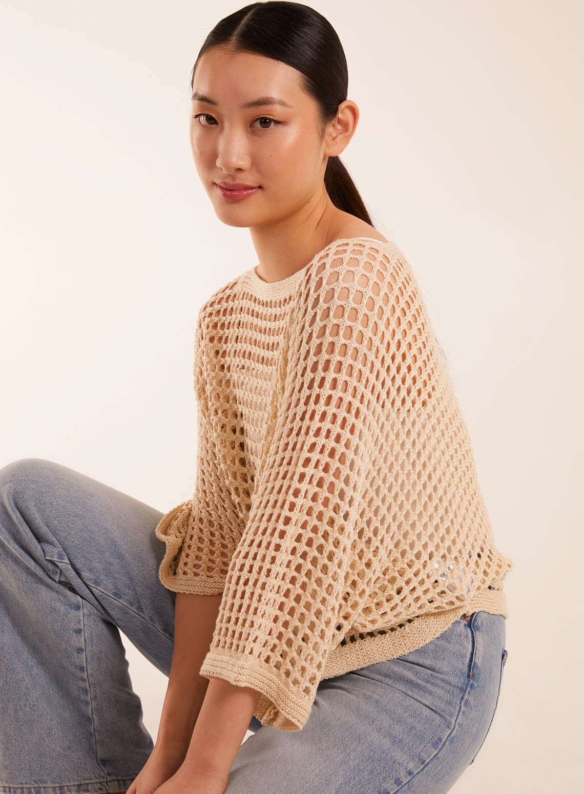 Round Neck Crochet Net Top 2 Round Neck Crochet Net Top - Image 2