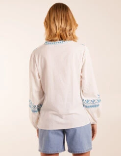 Full Sleeve Embroidered Blouse -Soft Dress Wear Sales Store BV5171 IVORY 12659