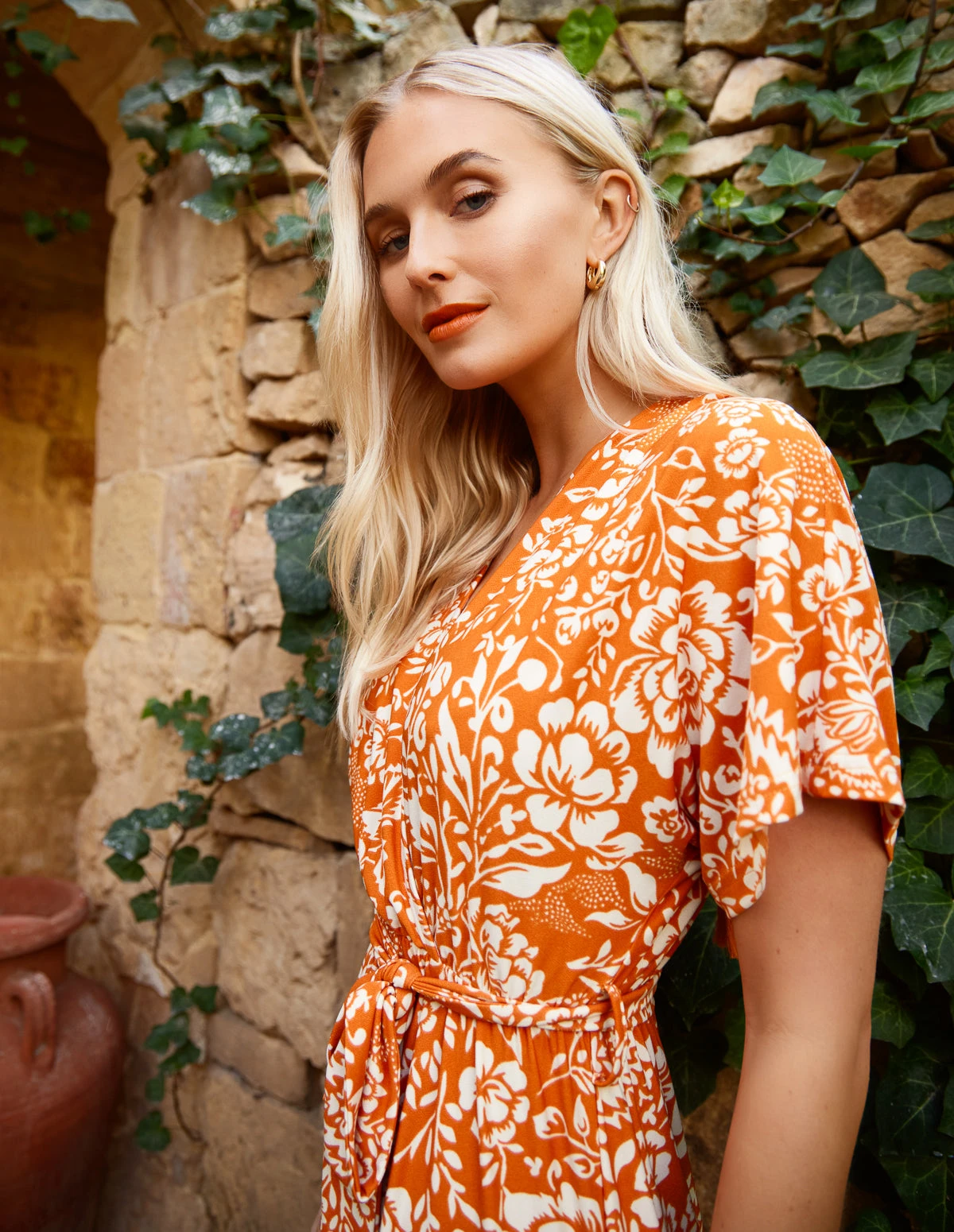 Double V Midi Dress With Tassel Tie 1 Double V Midi Dress With Tassel Tie