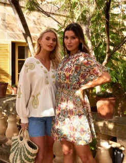 Embroidered Cheesecloth Top -Soft Dress Wear Sales Store HRjpgSS24campaignBlueMalta 6