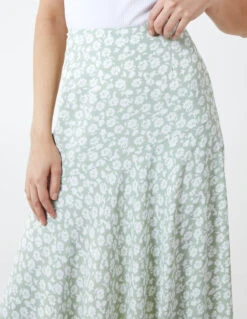 Floral Print Asymmetric Midi Skirt -Soft Dress Wear Sales Store NL1208BV248 61000
