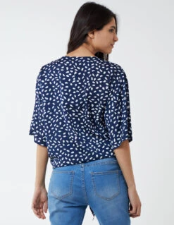 Abstract Spot Tie Front Batwing Top 9 Abstract Spot Tie Front Batwing Top -Soft Dress Wear Sales Store NL1416BV008 61142