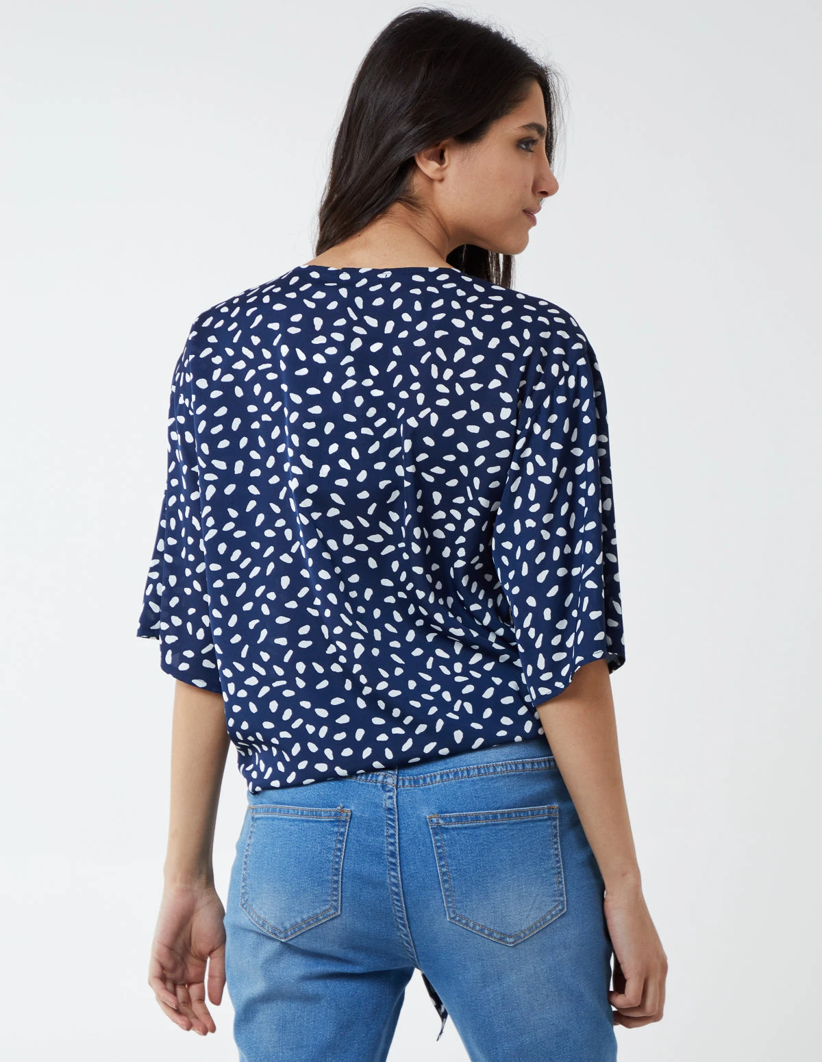 Abstract Spot Tie Front Batwing Top 5 Abstract Spot Tie Front Batwing Top - Image 5