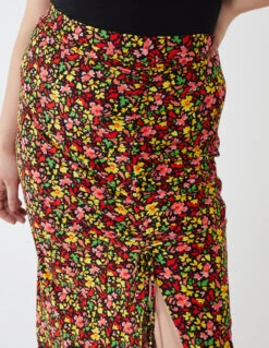 Curve Ruched Front Midi Skirt -Soft Dress Wear Sales Store NL1714BC063 77511