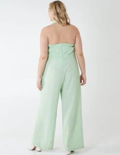 Curve Halter Neck Culotte Green Jumpsuit -Soft Dress Wear Sales Store NL1737BC023 77188
