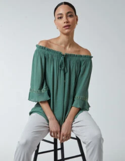 Bardot Tie Front Top 6 Bardot Tie Front Top -Soft Dress Wear Sales Store NL233415 LIGHTKHAKI 23670