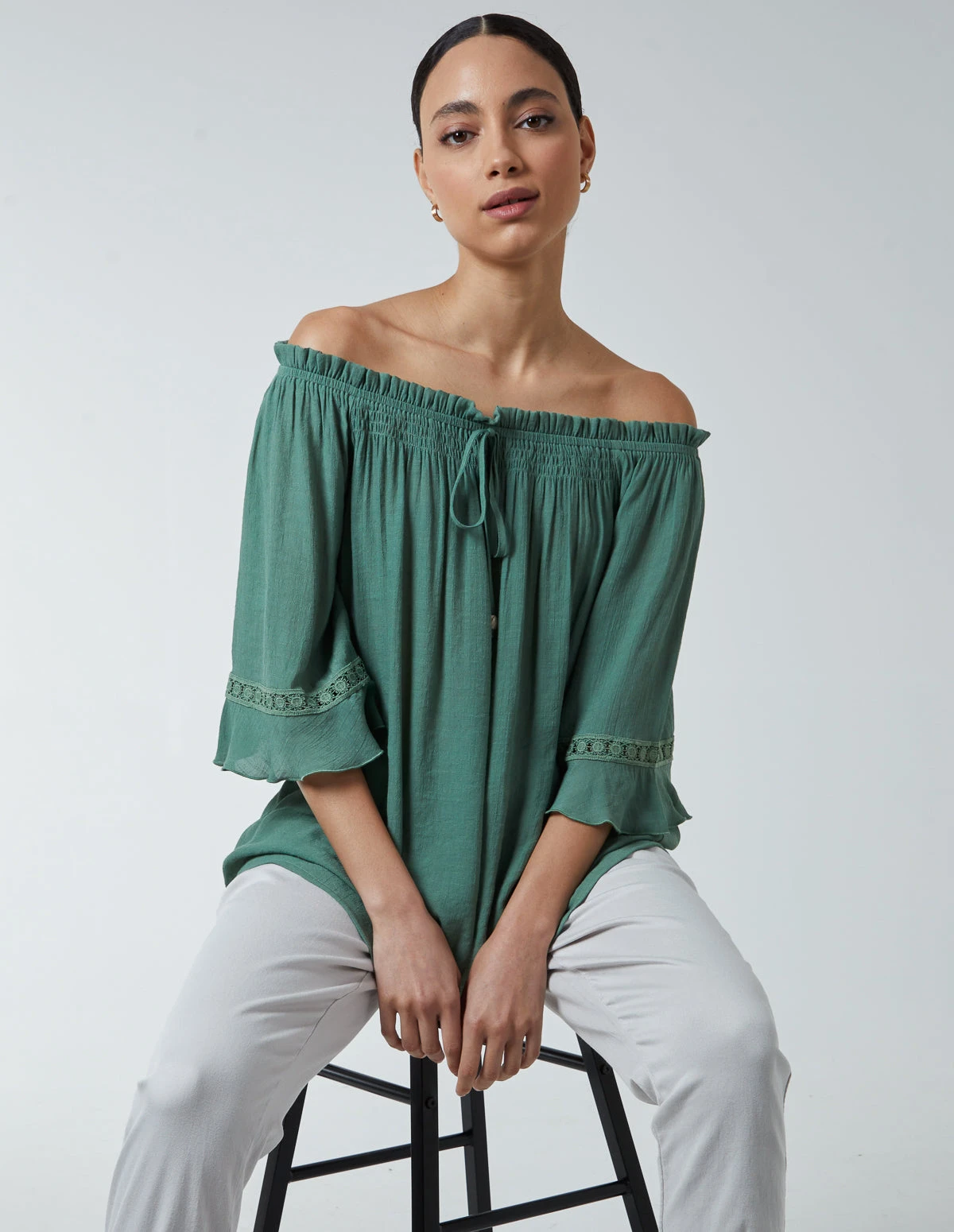 Bardot Tie Front Top 3 Bardot Tie Front Top - Image 3