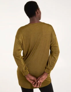 Mini Ribbed Hi-Low Tunic 7 Mini Ribbed Hi-Low Tunic -Soft Dress Wear Sales Store NV1381 KHAKI 43167