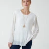 Long Sleeve Pleated Top