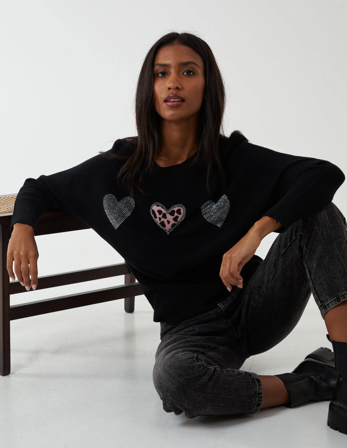 Diamante Heart Batwing Top 4 Diamante Heart Batwing Top - Image 4