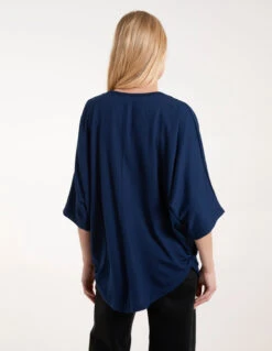 Plain Zip Front Top -Soft Dress Wear Sales Store S211740 NAVY 0873