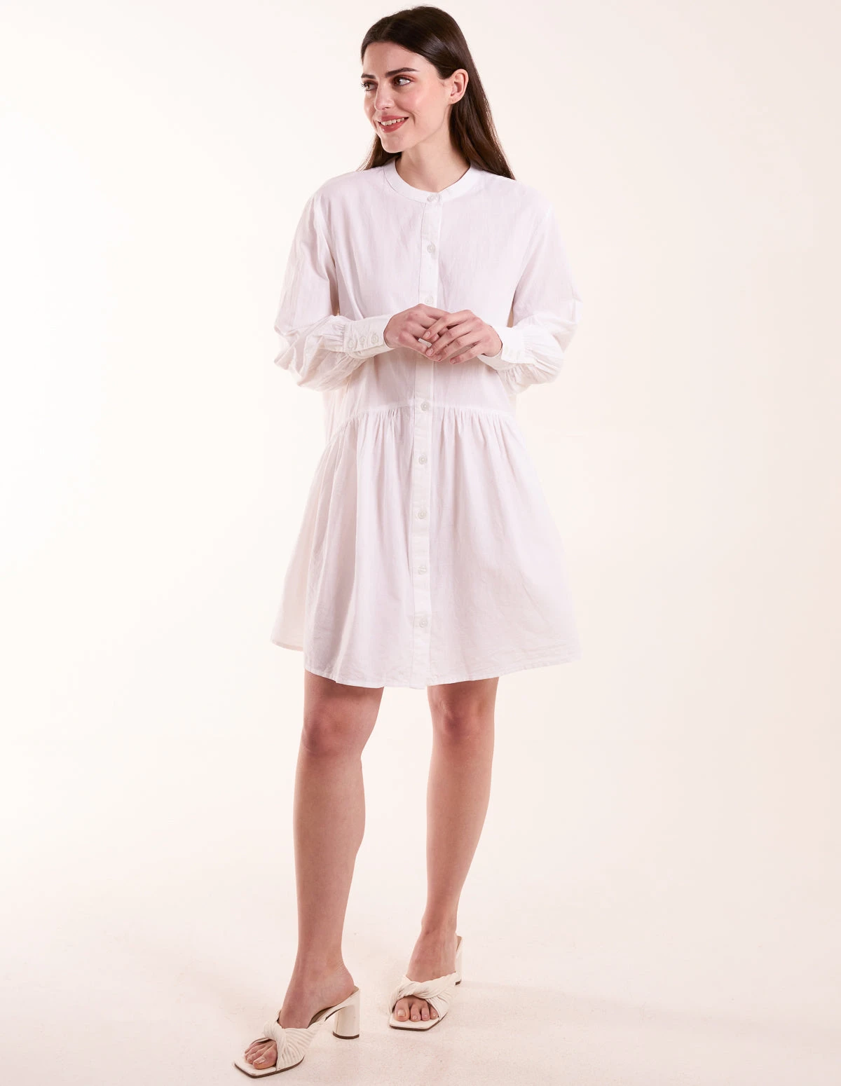 Tiered Shirt Mini Dress 1 Tiered Shirt Mini Dress