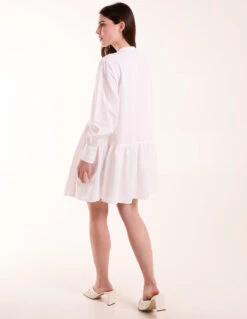 Tiered Shirt Mini Dress 7 Tiered Shirt Mini Dress -Soft Dress Wear Sales Store S22086 WHITE 1292