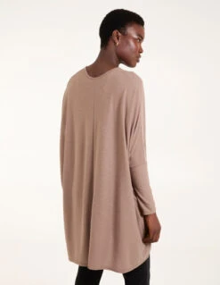 Long Sleeve Oversized Top -Soft Dress Wear Sales Store S22089 TAUPE 43103