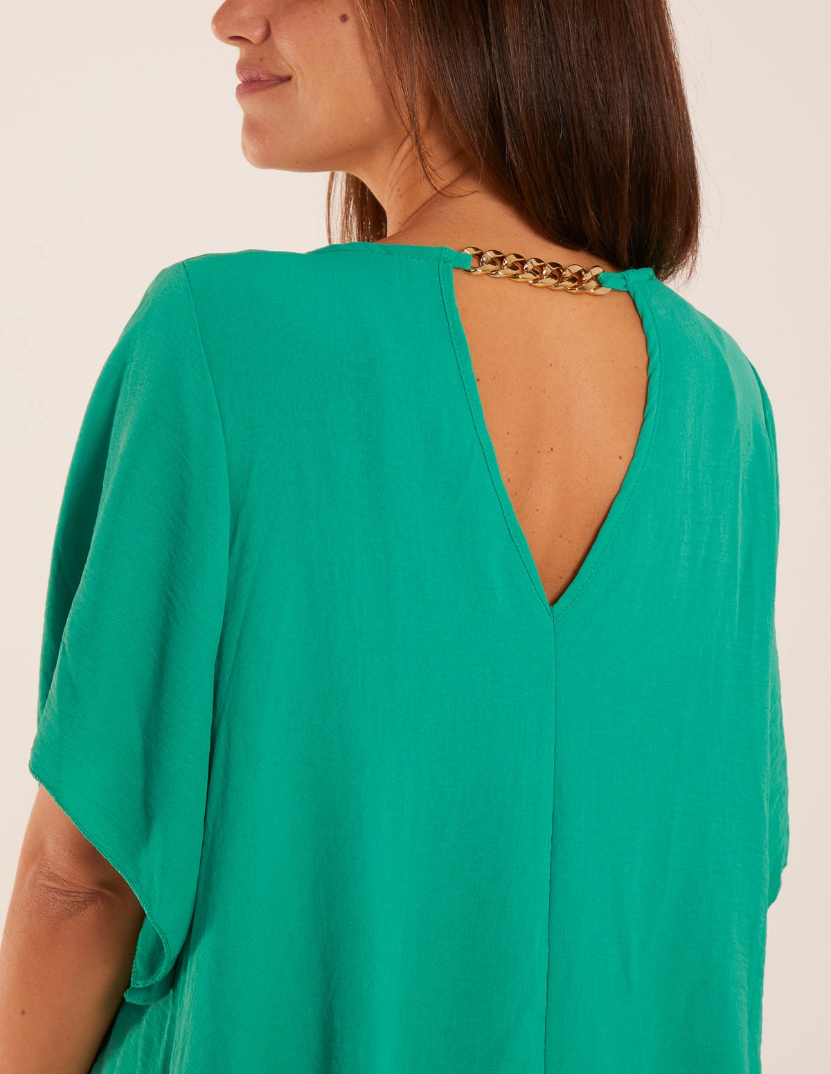 Chain Detail Short Sleeve Blouse 2 Chain Detail Short Sleeve Blouse - Image 2