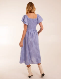 Milkmaid Shirred Bust Stripe Midi Dress -Soft Dress Wear Sales Store S232273B002 130747