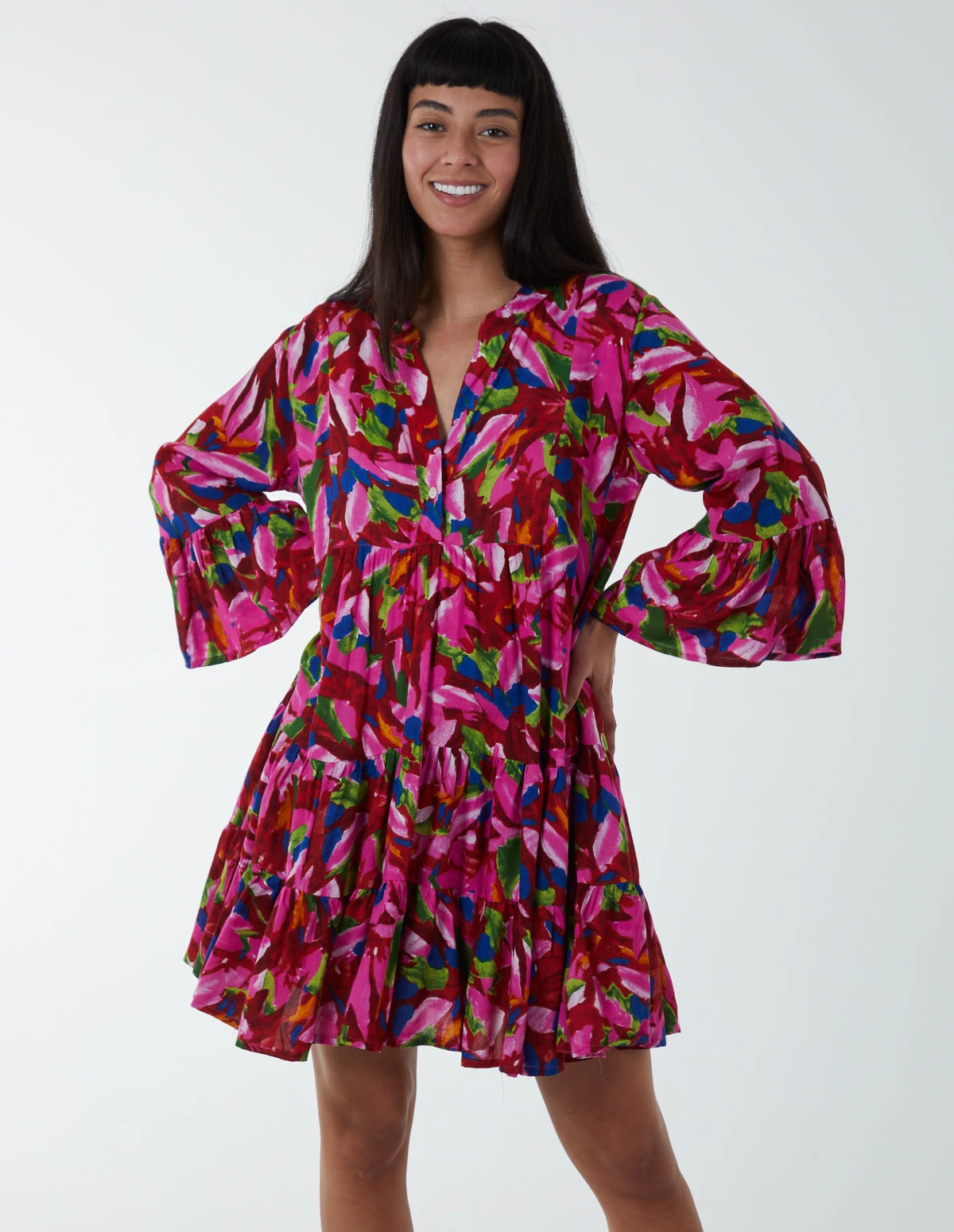 Tunic Tiered Smock Mini Dress 1 Tunic Tiered Smock Mini Dress