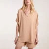 V-Neck Short Sleeve Blouse