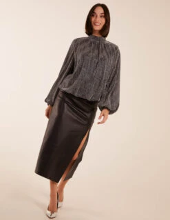 Puffball High Neck Top -Soft Dress Wear Sales Store bv222413 silver27803