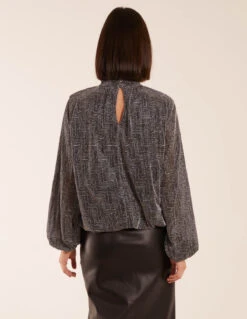 Puffball High Neck Top -Soft Dress Wear Sales Store bv222413 silver27847