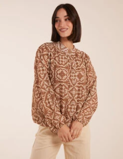 High Neck Baroque Blouse