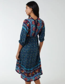 V Neck Batwing High Low Dress -Soft Dress Wear Sales Store bv233905 navy9052