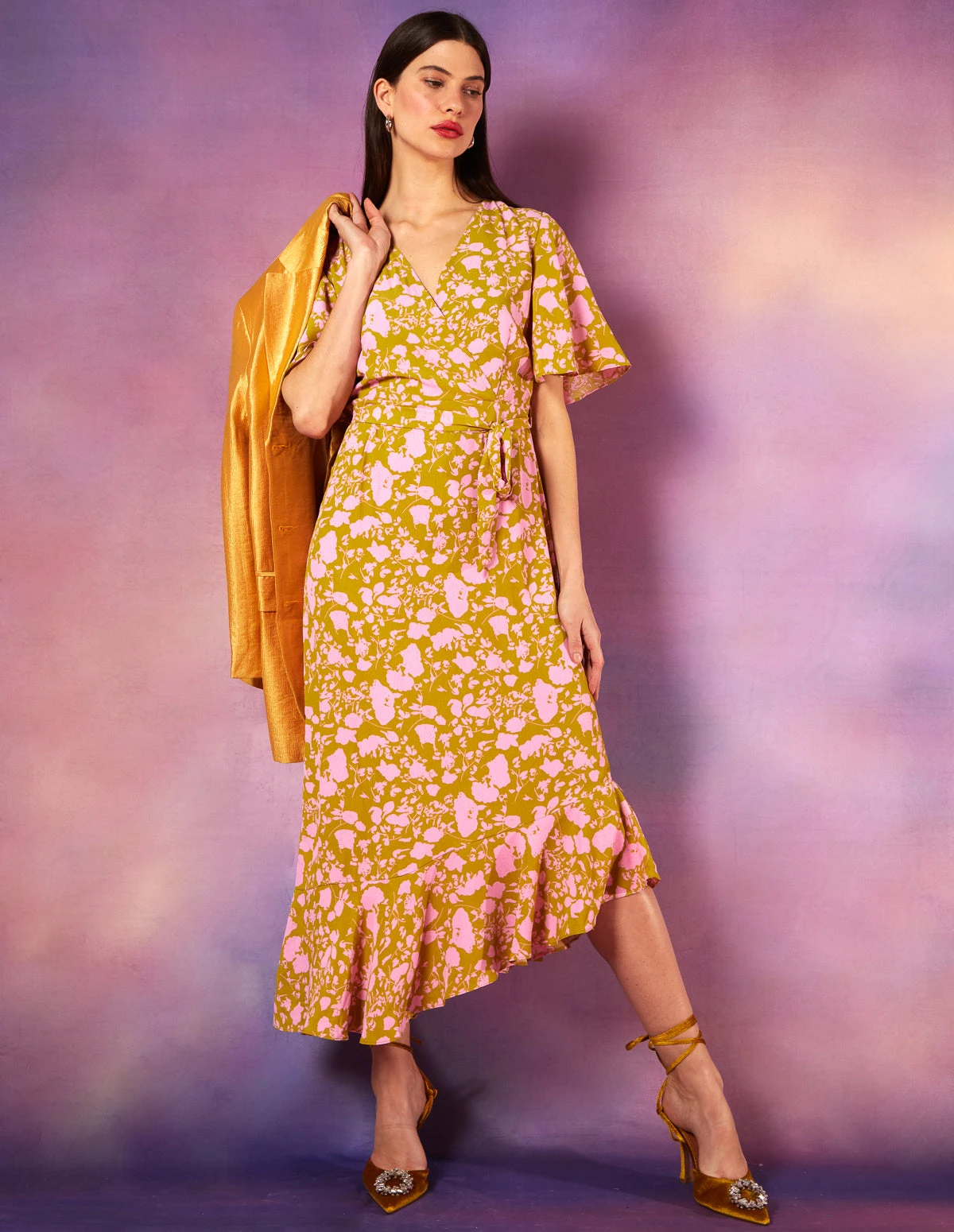 Ruffle Wrap Midi Dress 1 Ruffle Wrap Midi Dress