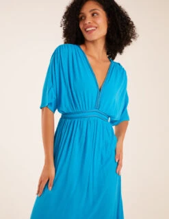 Rope Detail V Neck Maxi Dress 8 Rope Detail V Neck Maxi Dress -Soft Dress Wear Sales Store bv233939 turquoise8941