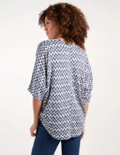 Zig Zag Front Top -Soft Dress Wear Sales Store bv245416 navy 35973