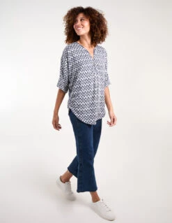 Zig Zag Front Top -Soft Dress Wear Sales Store bv245416 navy 35985