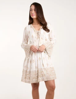 Lace-Up Mini Dress -Soft Dress Wear Sales Store bv245836014 ivory 7236