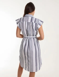 Stripe Button Front Shirt Dress -Soft Dress Wear Sales Store bv245928 whitepattern 17856