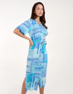 Button Through Shirt Dress 6 Button Through Shirt Dress -Soft Dress Wear Sales Store bv245942 blue 7462