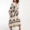 V Front Smock Maxi Dress
