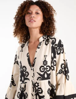 V Front Smock Maxi Dress -Soft Dress Wear Sales Store bv245949 beige 34532