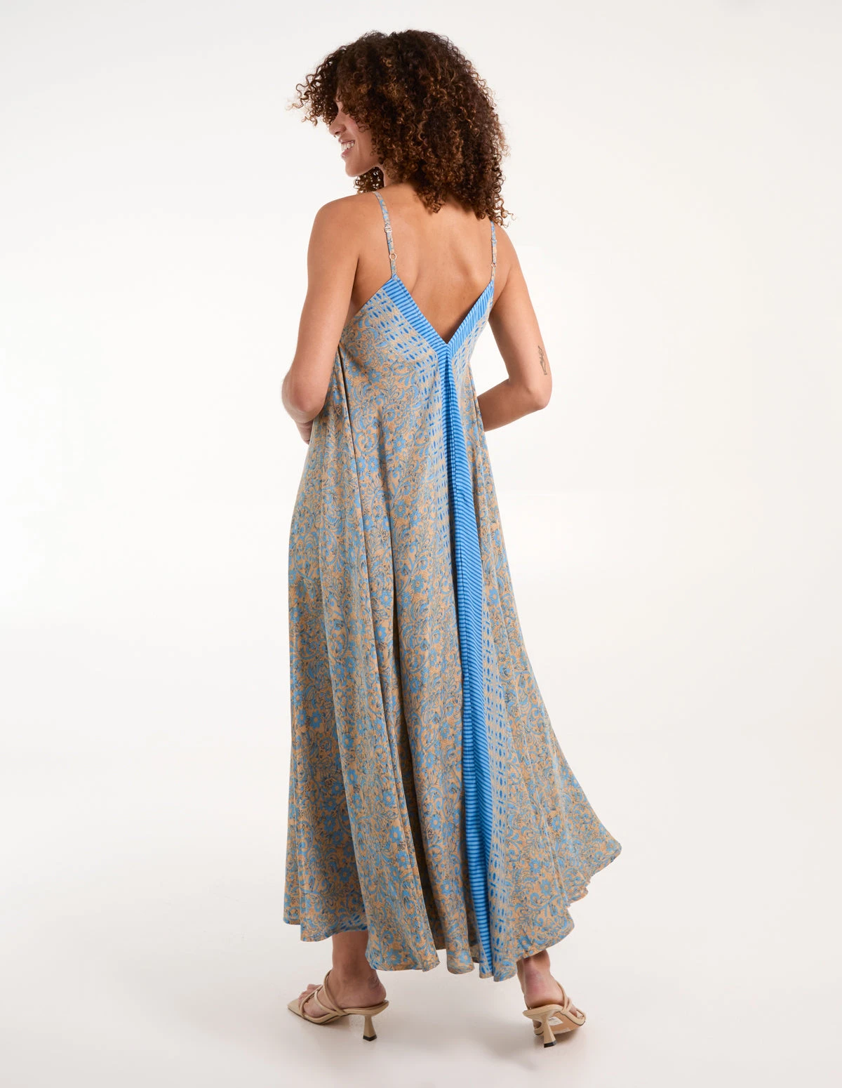 V Neck Draped Maxi Dress 4 V Neck Draped Maxi Dress - Image 4