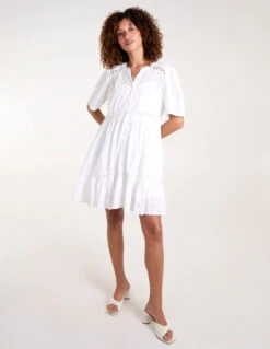 Broderie Tiered Mini Dress -Soft Dress Wear Sales Store bv245974 ivory 4868