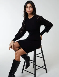 Cut Out Sleeve Bodycon Dress -Soft Dress Wear Sales Store bv2562 black12210